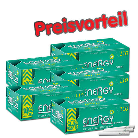 98486_elixyr_menthol_huelsen_buendel_5 5 x Energy+ Menthol Filterhülsen, 110er