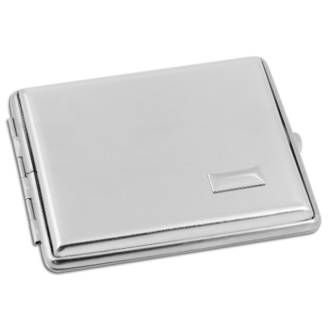 23264 Zigaretten-Etui Nickel-Satiniert mit Gravurfeld, 24er