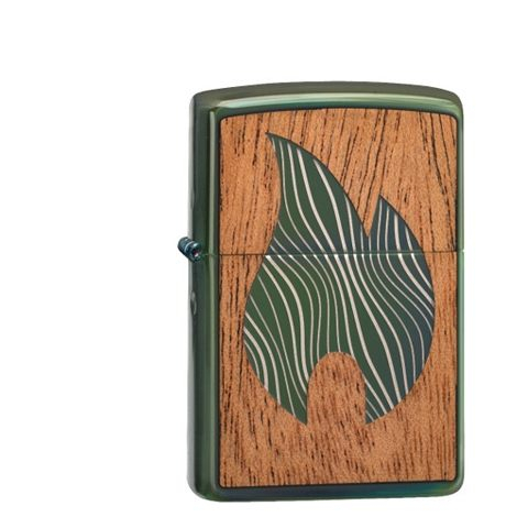 Zippo Street Chrom Woodchuck Large Flame Mahagoni Emblem