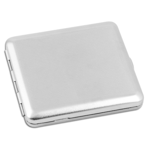 20974 Zigaretten-Etui Nickel-Satiniert mit Waffel-Dekor, 18er