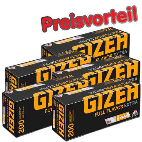 90122_gizeh_extra_huelsen_buendel_5 5 x Gizeh Extra Zigarettenhülsen, 200er
