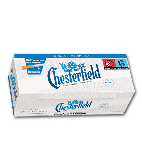 90432_chesterfield_blue_extra_huelsen_250 Chesterfield Blue Extra Zigarettenhülsen, 250er