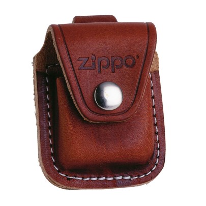Zippo Ledertasche braun mit Lasche 