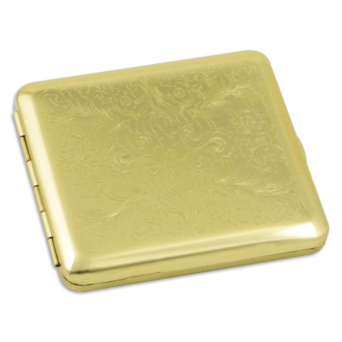 20724 Zigaretten-Etui Messing mit Venetian-Dekor, 18er