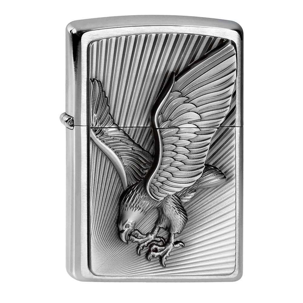 zippos-zippo-chrom-gebuerstet-eagle-cigarre24-653-83466-n01 Zippo Chrom gebürstet Eagle