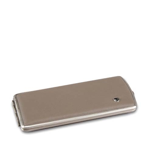 zigaretten-etui-zigarettenetui-leder-grau-braun-120-mm-fuer-8-zigaretten-cigarre24-677-88359-n01 Zigaretten-Etui Metall mit Leder-Cover in grau-braun für 120mm Format, 8er