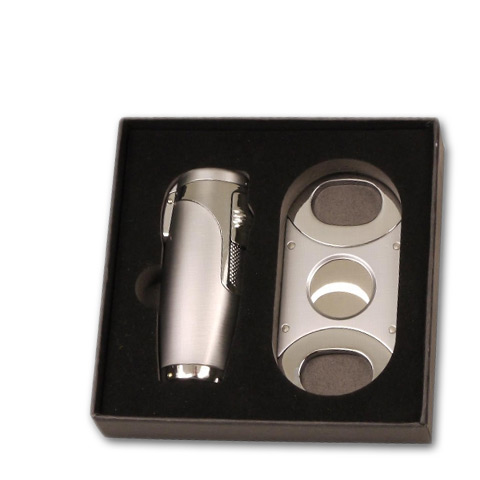 feuerzeuge-sky-zigarrenfeuerzeug-jet-3-fach-chrom-satiniert-mit-cutter-im-geschenkset-652-35727-n01