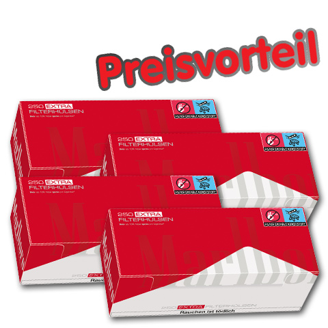 90292_marlboro_red_huelsen_big_pack_buendel_4 4 x Marlboro Extra Red Hülsen, 250er