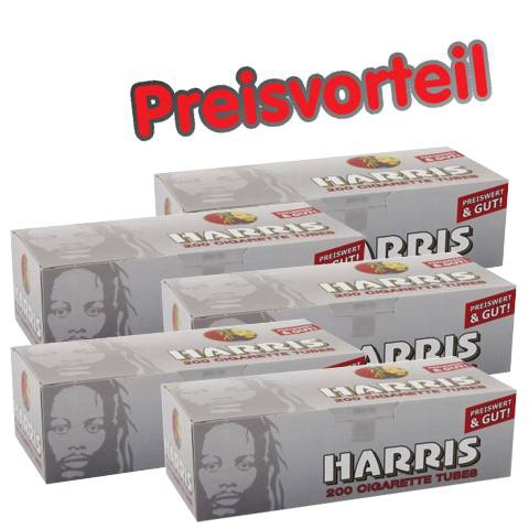90212_harris_huelsen_buendel_5 5 x Harris Zigarettenhülsen, 200er