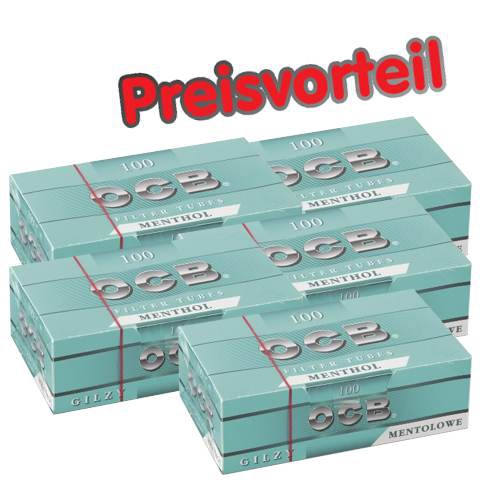 96579_ocb_menthol_huelsen_buendel_5 5 x OCB Menthol Hülsen, 100er