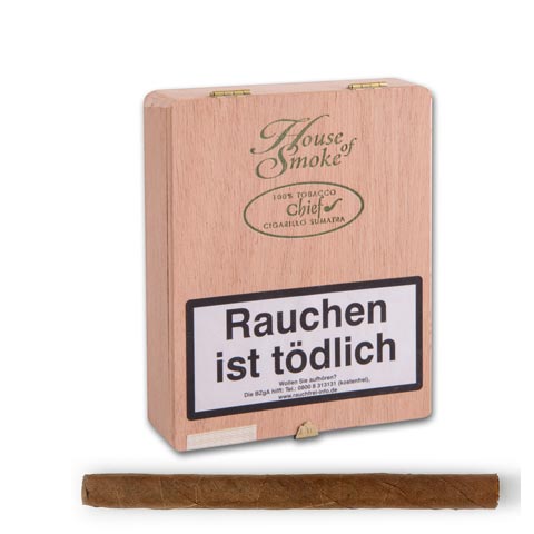 61692_house_of_smoke_chief_sumatra_1 House of Smoke Chief Sumatra Zigarillos, 20er