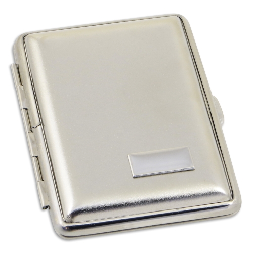 23294 Zigaretten-Etui Nickel-Satiniert mit Gravurfeld, 14er