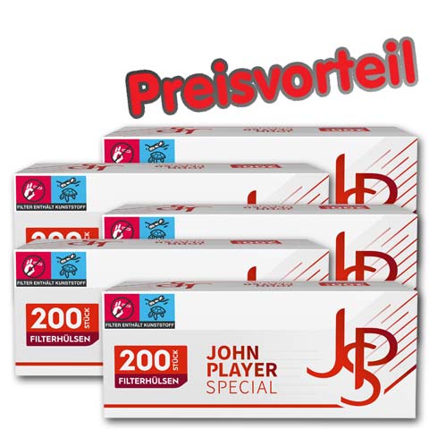 92252_jps_huelsen_buendel_5 5 x JPS Red Filterhülsen, 200er