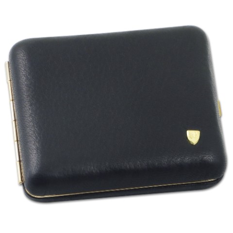 Zigaretten-Etui Hirschleder in schwarz, 18er