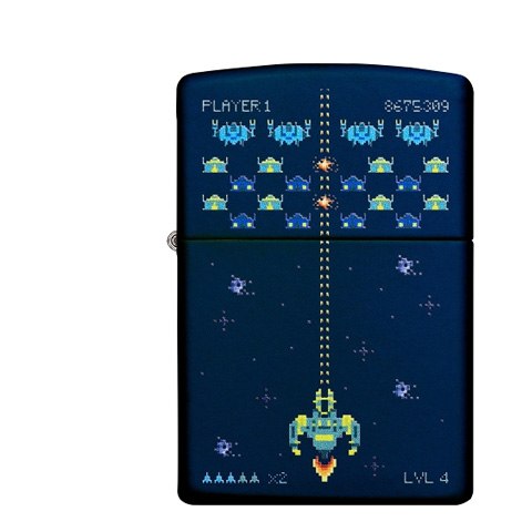 Zippo Navy Blau matt Pixel Game Design