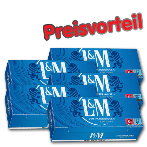 90592_l_m_blue_huelsen_buendel_5 5 x L&M Blue Label Hülsen, 200er