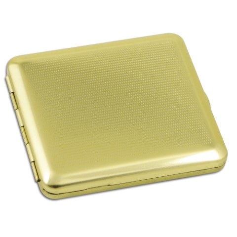 58094 Zigaretten-Etui Messing mit Waffel-Dekor, 18er