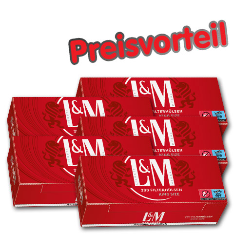 90652_l_m_red_huelsen_buendel_5 5 x L&M Red Hülsen, 200er