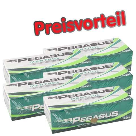 99697_pegasus_menthol_huelsen_buendel_5 5 x Pegasus Menthol Filterhülsen, 200er