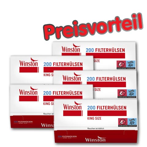 90922_winston_huelsen_buendel_5 5 x Winston Filterhülsen, 200er