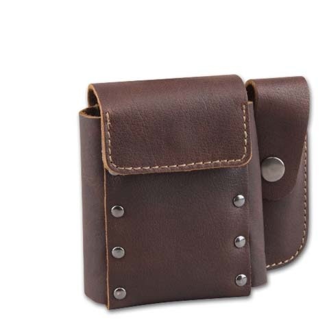 zigaretten-etui-zigarettenetui-leder-gewachst-braun-fuer-25-zigaretten-cigarre24-677-88960-n01 Zigaretten-Etui Leder in braun mit Nieten und Feuerzeugköcher, 25er
