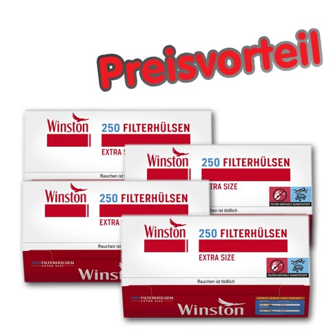 90342_winston_extra_huelsen_buendel_4 4 x Winston Extra Hülsen, 250er