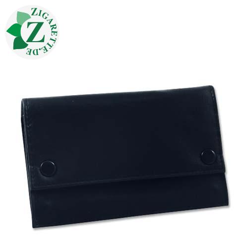 Feinschnitt - Tasche Leder schwarz, 14,5 x 9 cm