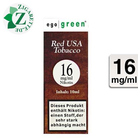 Ego Green E-Liquid Red USA Tobacco 16mg Nikotin