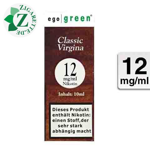 Ego Green E-Liquid Classic Virginia Tobacco 12mg Nikotin